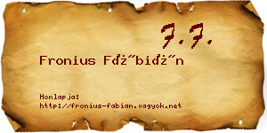 Fronius Fábián névjegykártya